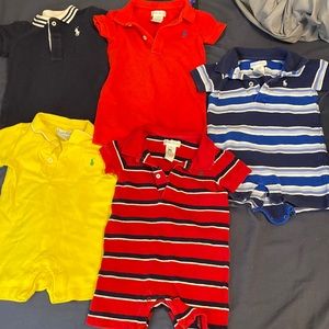 6 month Polo Ralph Lauren short onesies